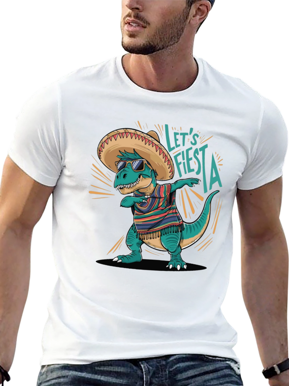 Lets Fiesta T-Rex T-Shirt - Cinco de Mayo