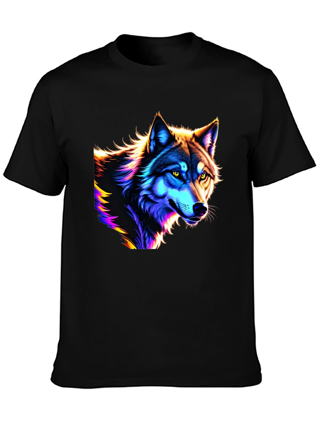 Neon Wolf Graphic T-Shirt
