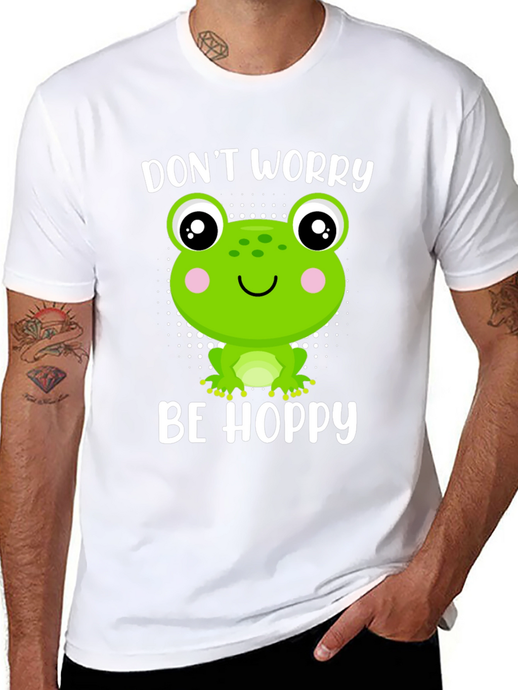 Dont Worry Be Hoppy Frog Graphic Tee