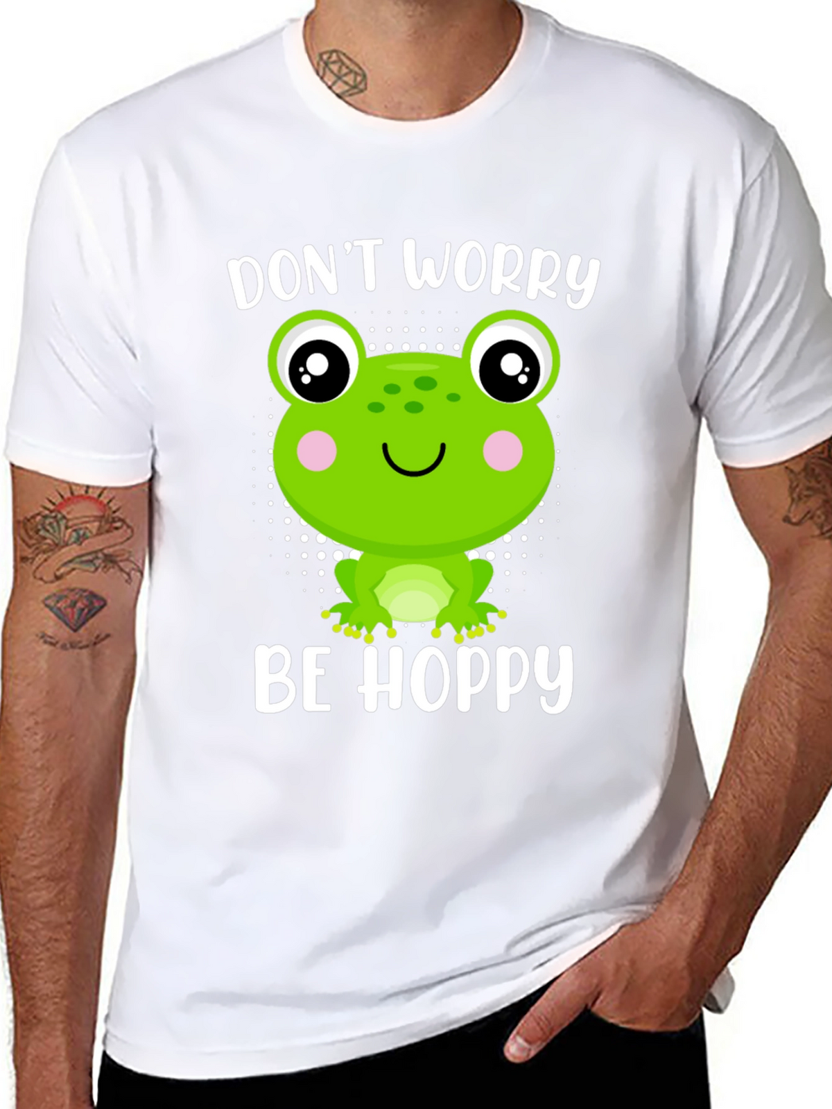 Dont Worry Be Hoppy Frog Graphic Tee