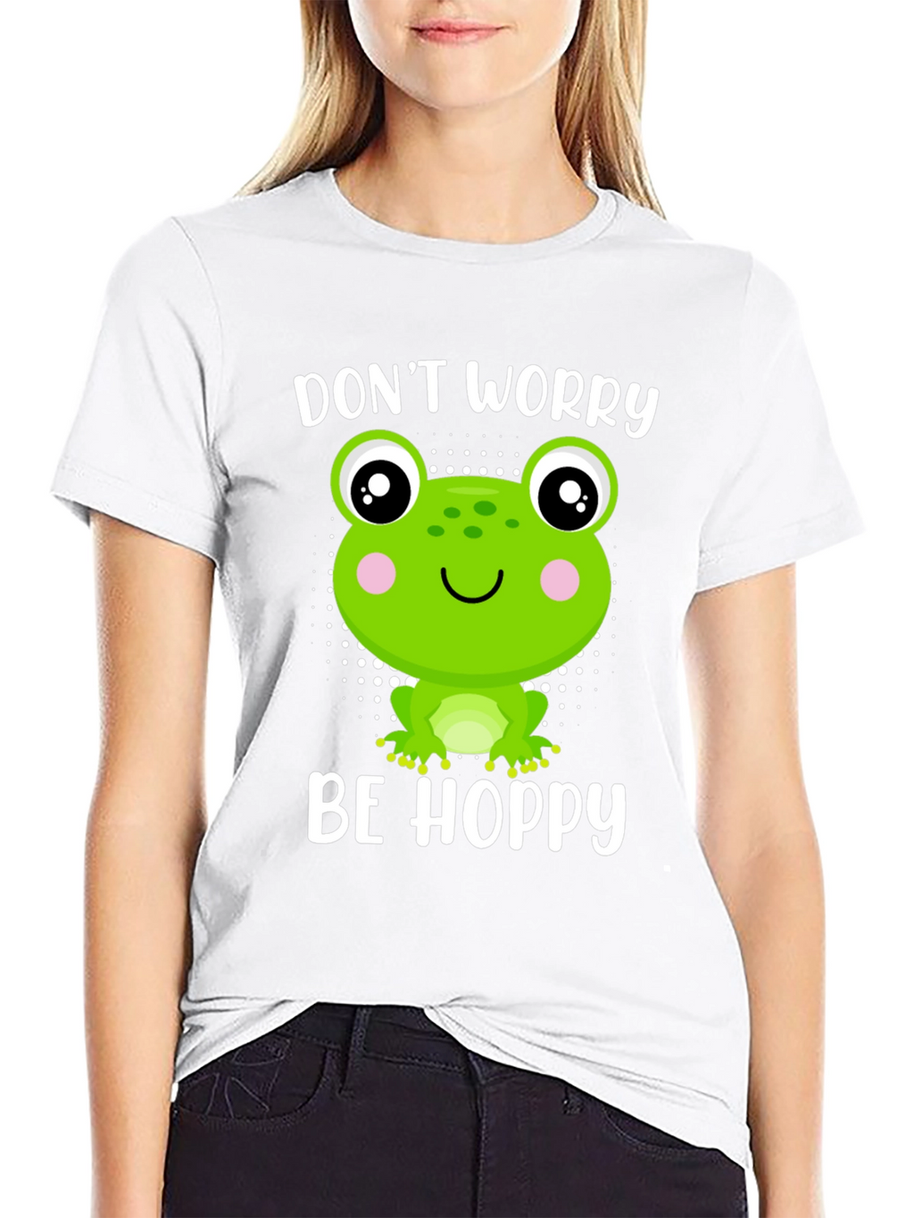 Dont Worry Be Hoppy Frog Graphic Tee