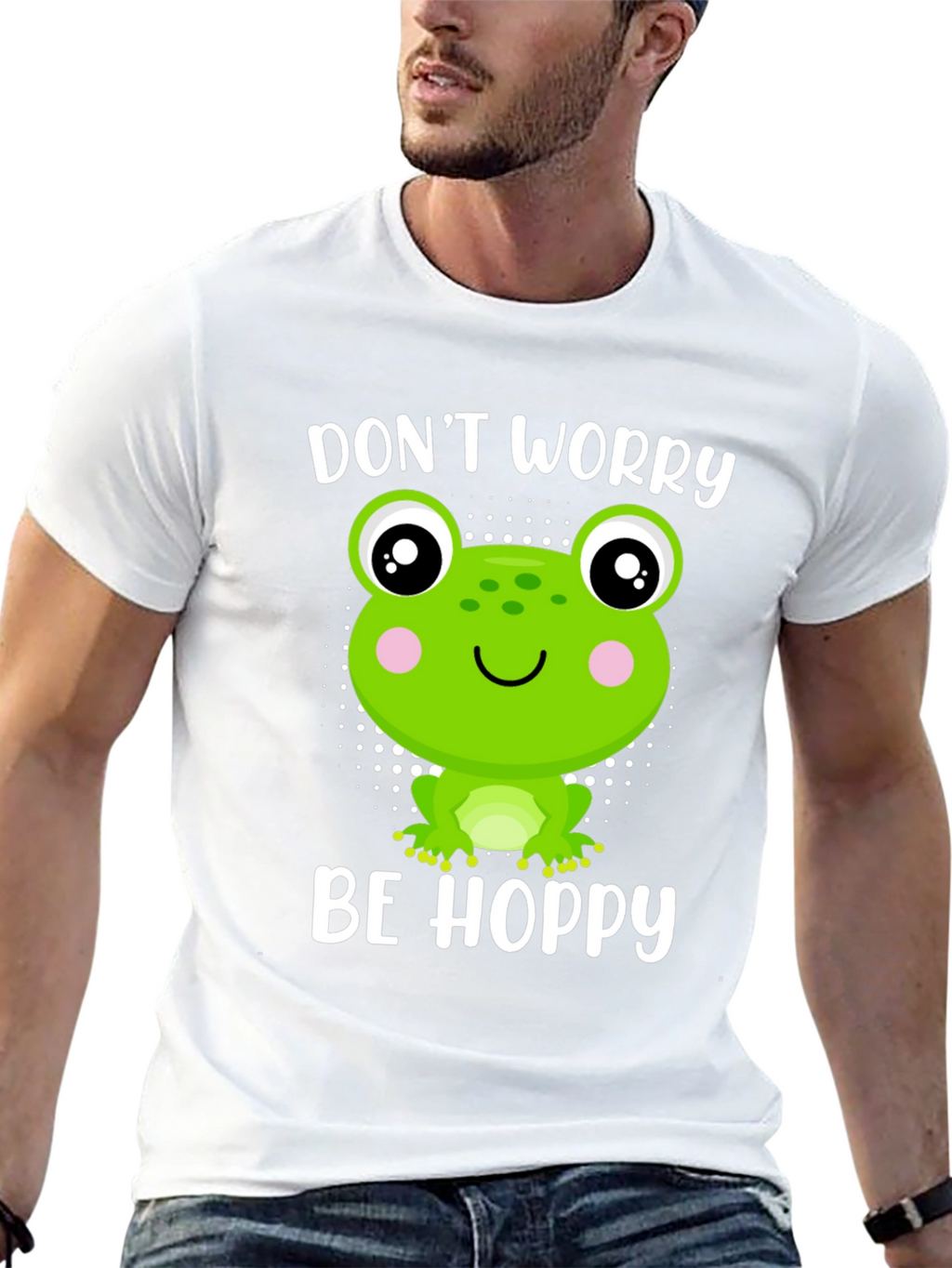 Dont Worry Be Hoppy Frog Graphic Tee