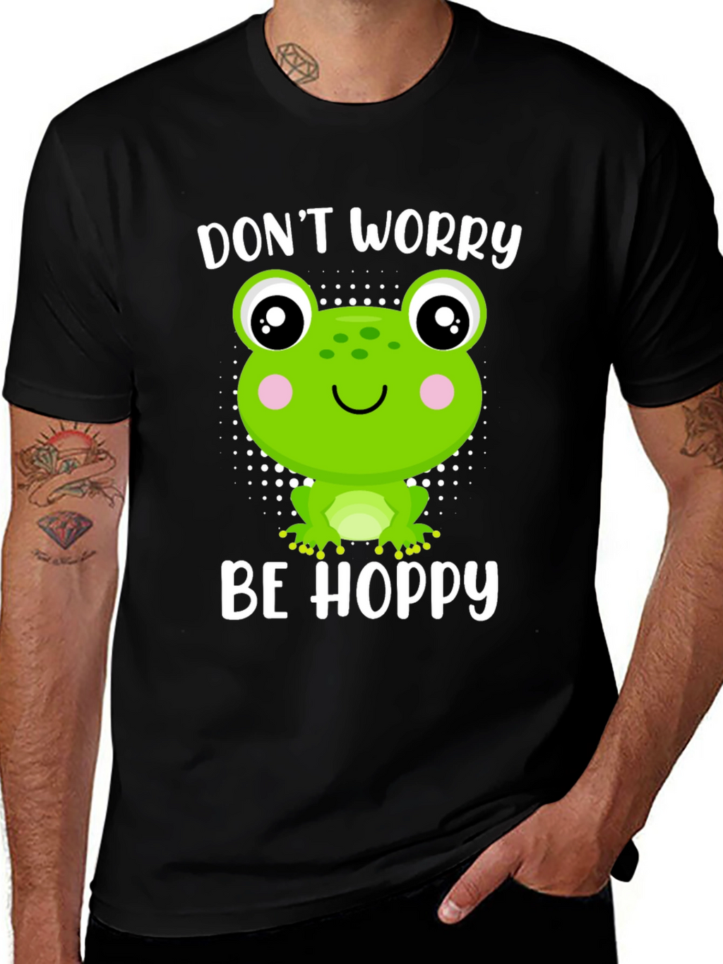 Dont Worry Be Hoppy Frog Graphic Tee