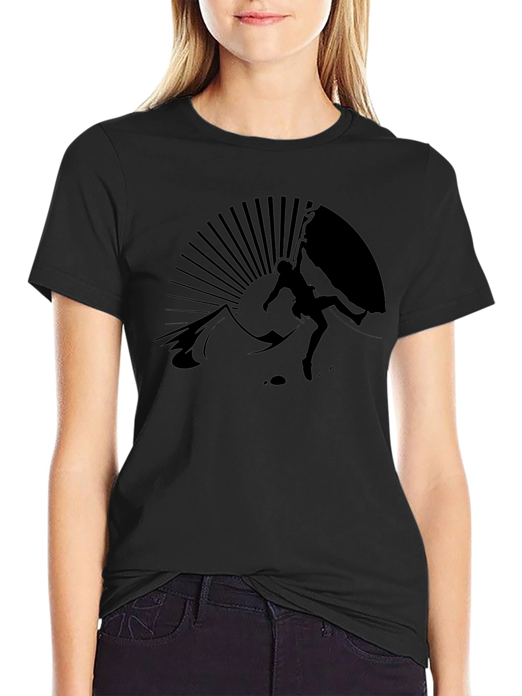 Climber Silhouette Black T-Shirt