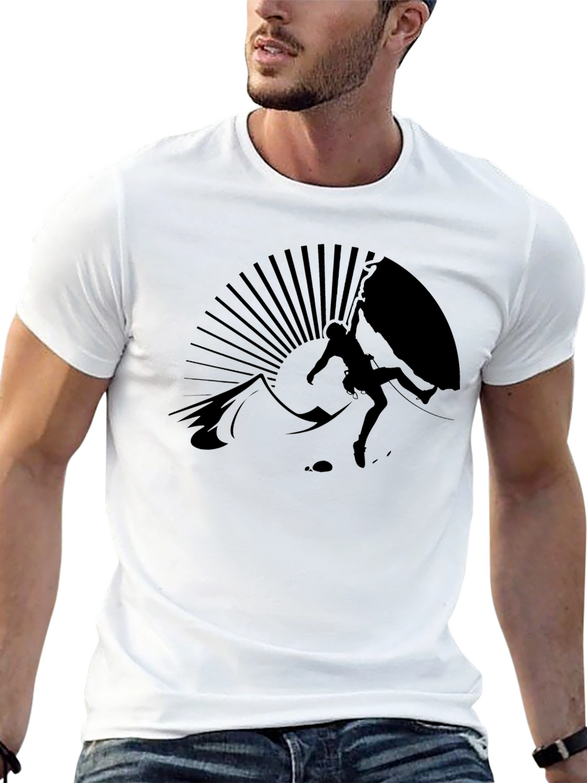 Climber Silhouette Black T-Shirt