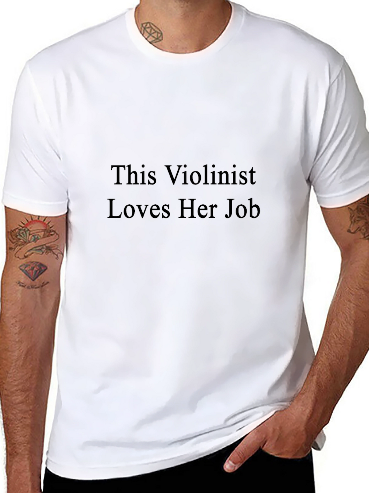 This Violinist Loves Her Job - Black T-Shirt