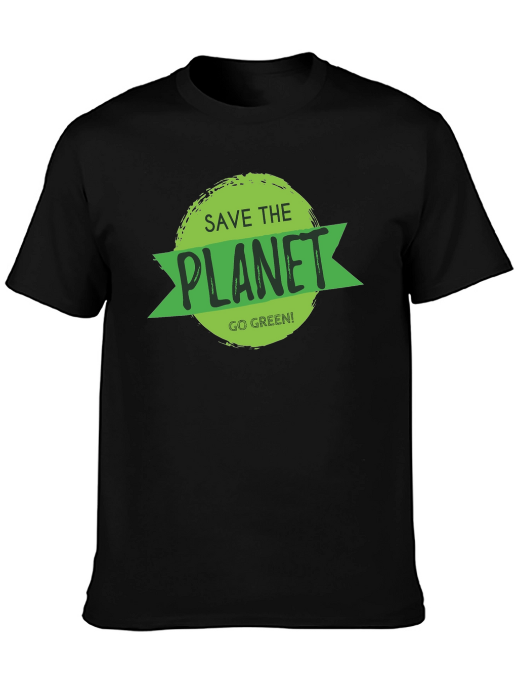 Save the Planet Black T-Shirt - Go Green!