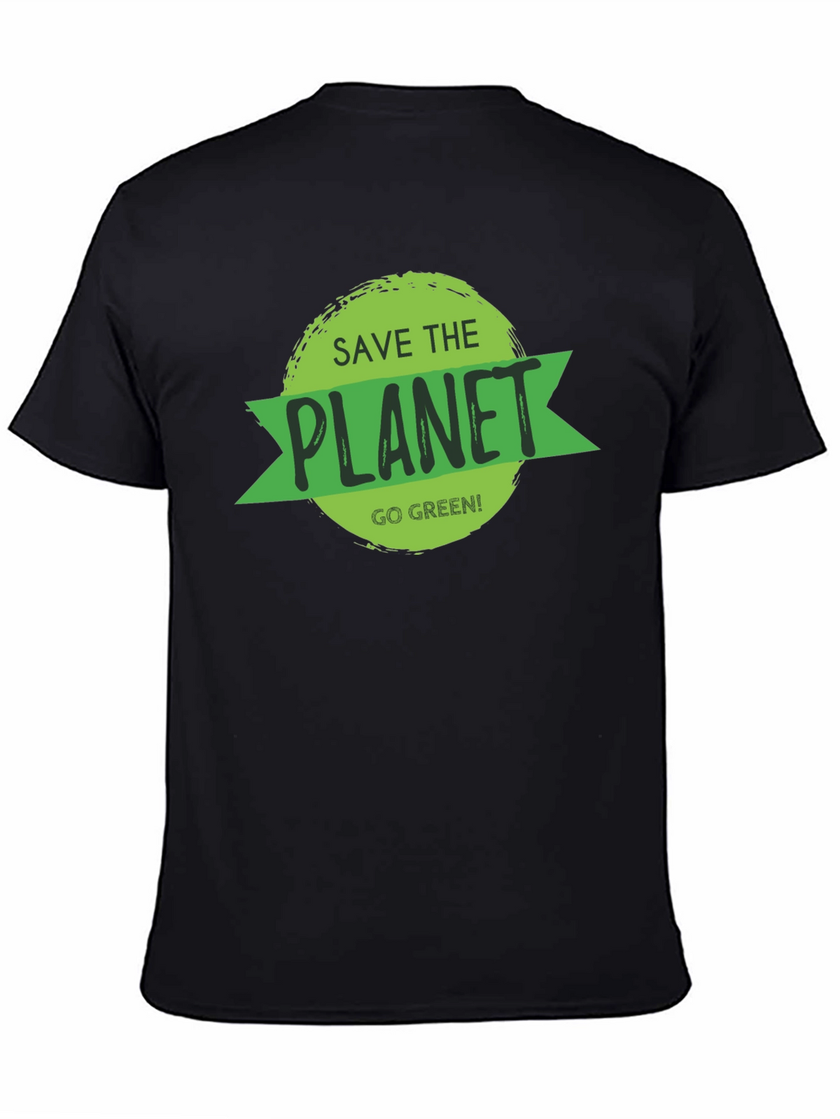 Save the Planet Black T-Shirt - Go Green!