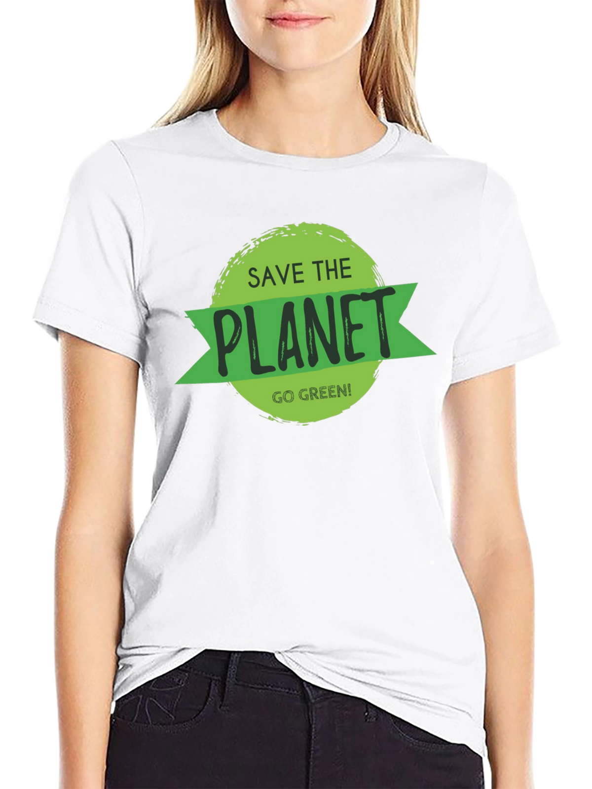 Save the Planet Black T-Shirt - Go Green!