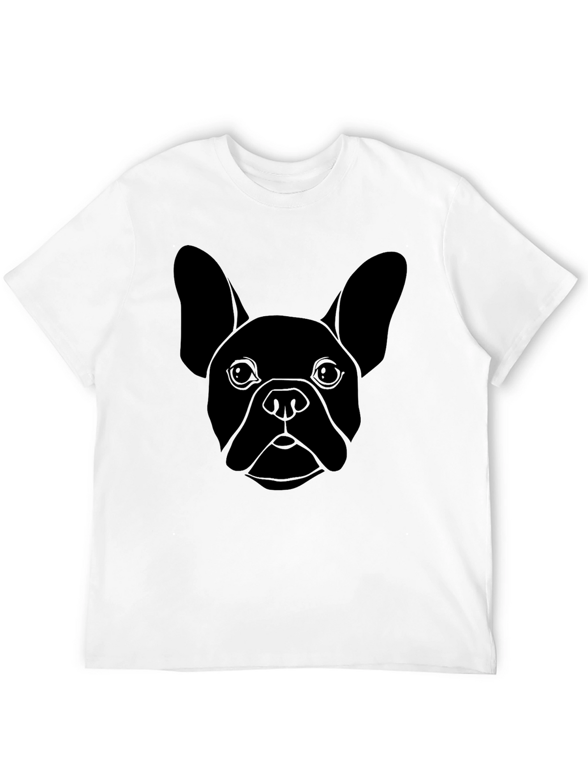 French Bulldog Outline Black T-Shirt