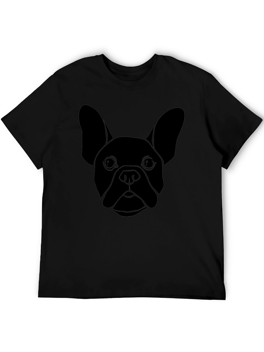 French Bulldog Outline Black T-Shirt