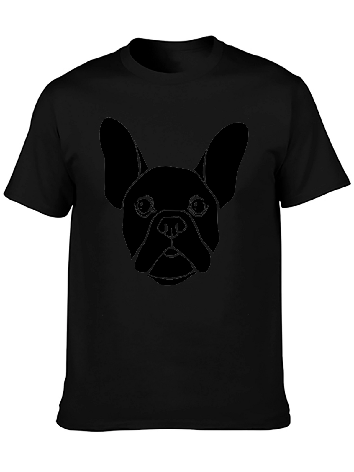 French Bulldog Outline Black T-Shirt