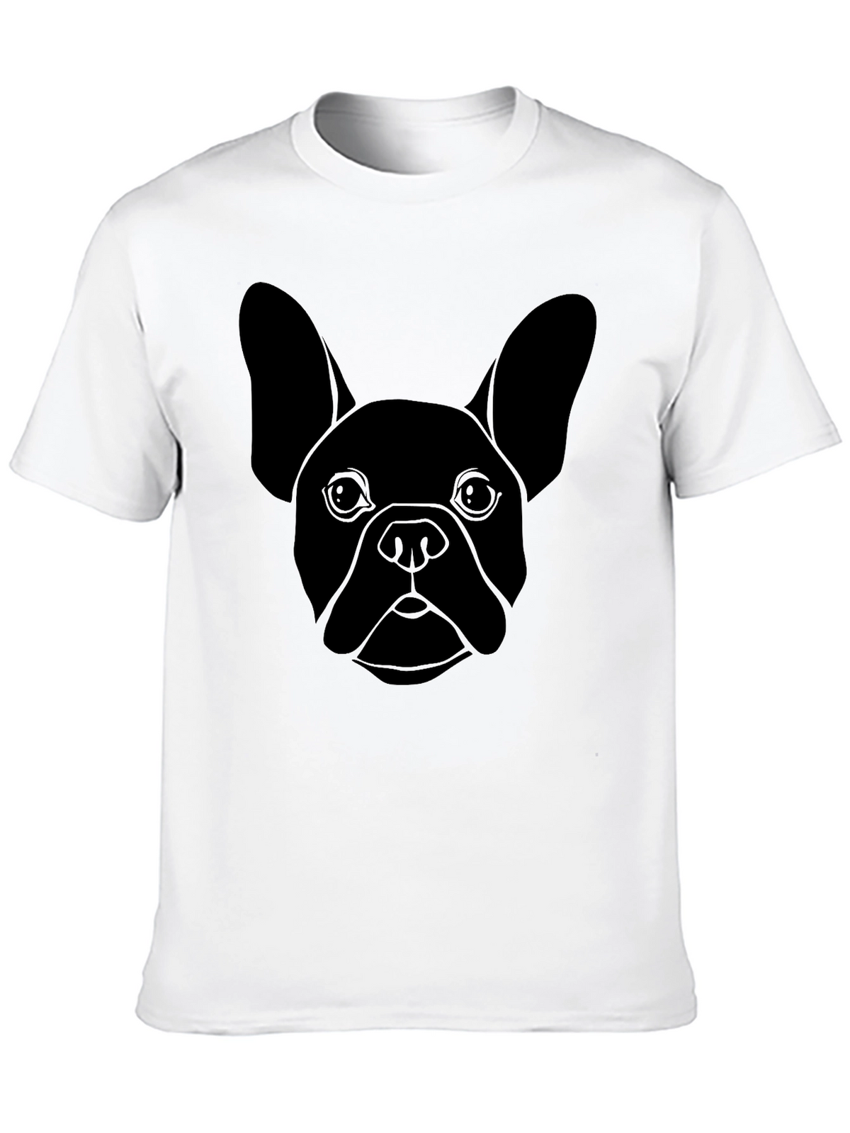 French Bulldog Outline Black T-Shirt