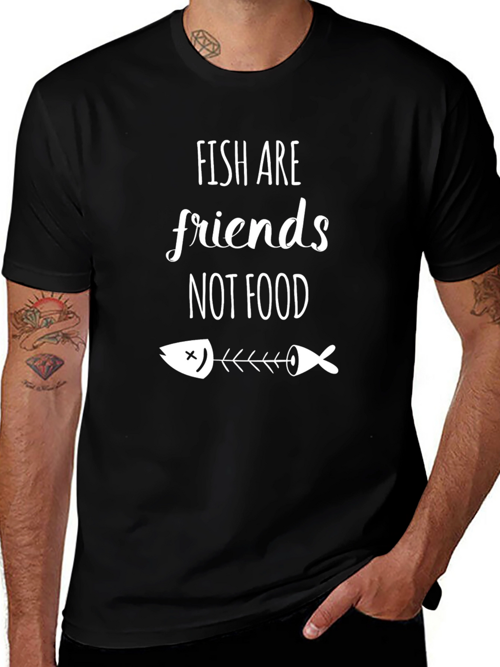 Fish Are Friends Graphic Tee - Vegan Statement Shirt
