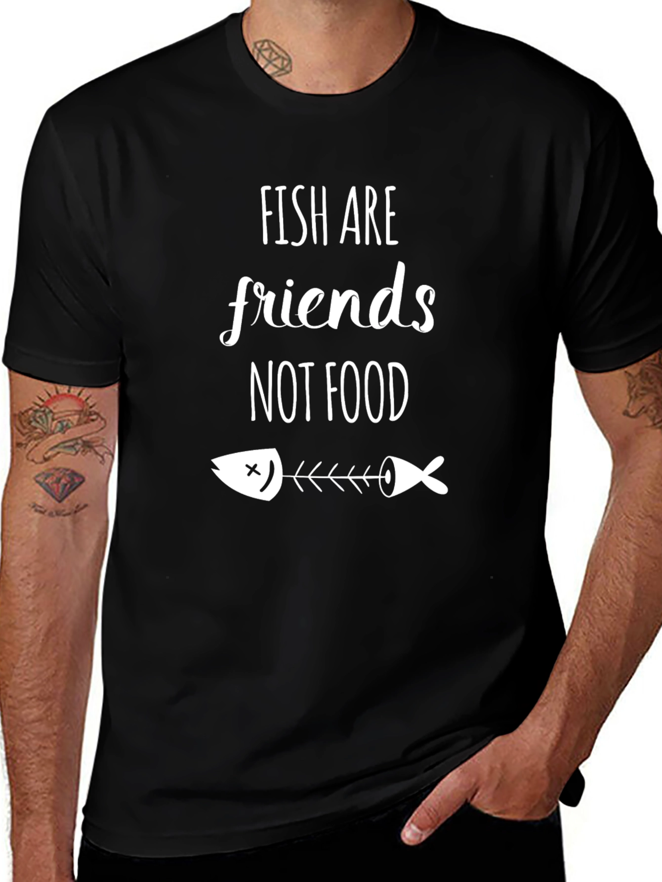 Fish Are Friends Graphic Tee - Vegan Statement Shirt