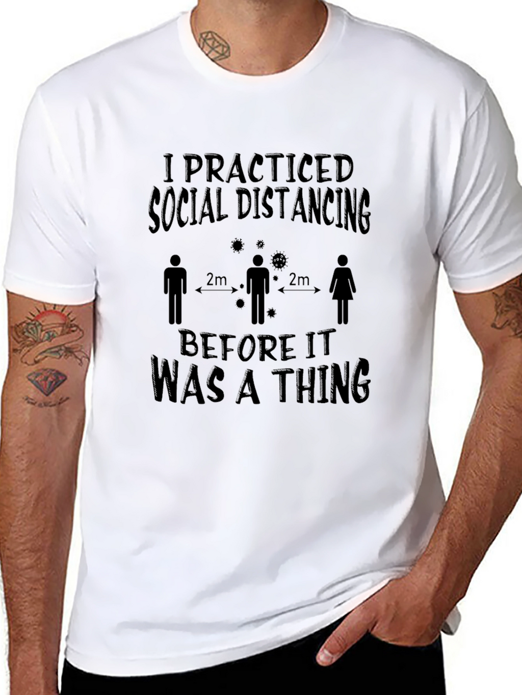 Social Distancing T-Shirt - Black Graphic Tee