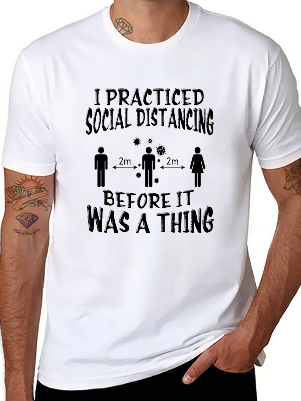 Social Distancing T-Shirt - Black Graphic Tee