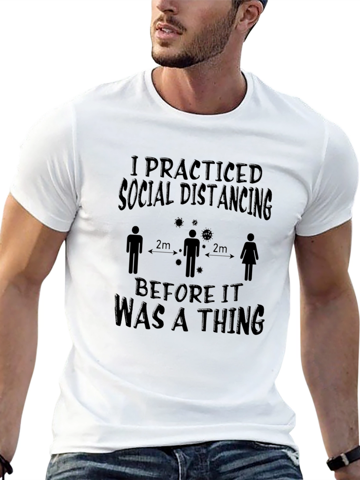 Social Distancing T-Shirt - Black Graphic Tee
