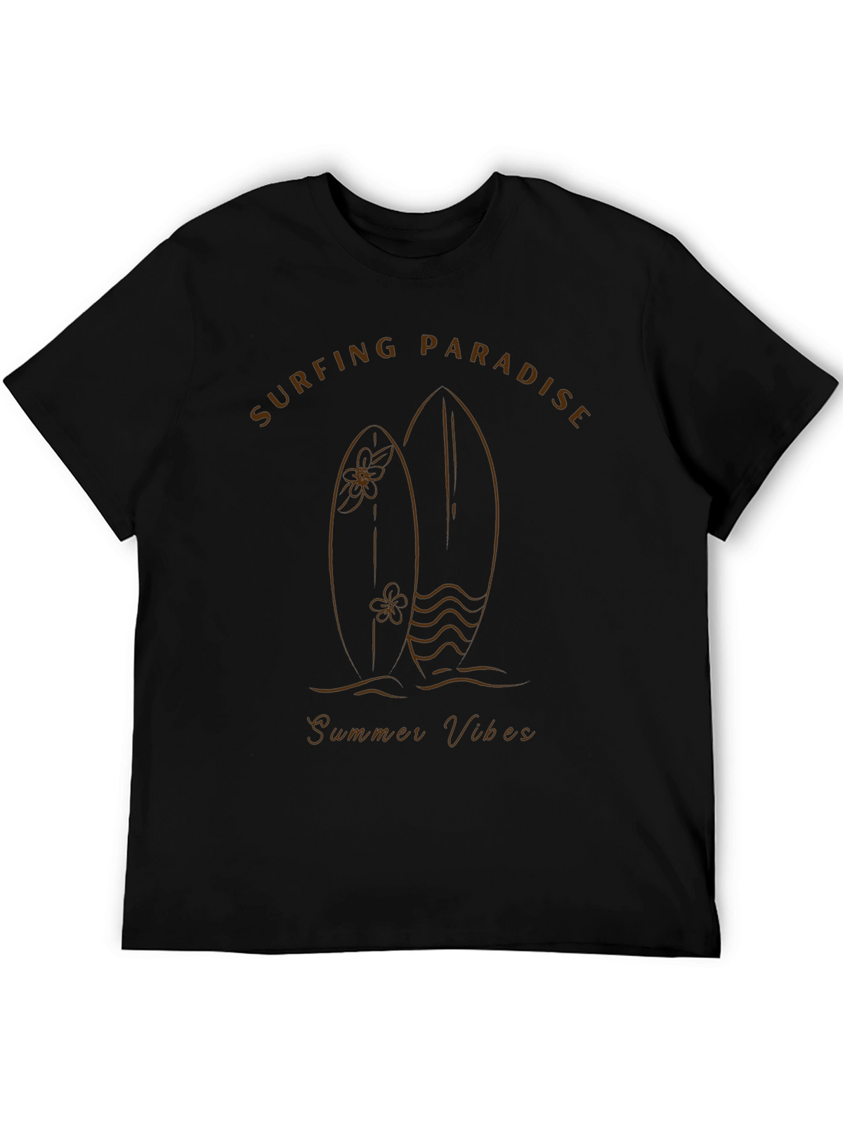 Surfing Paradise Black Graphic Tee