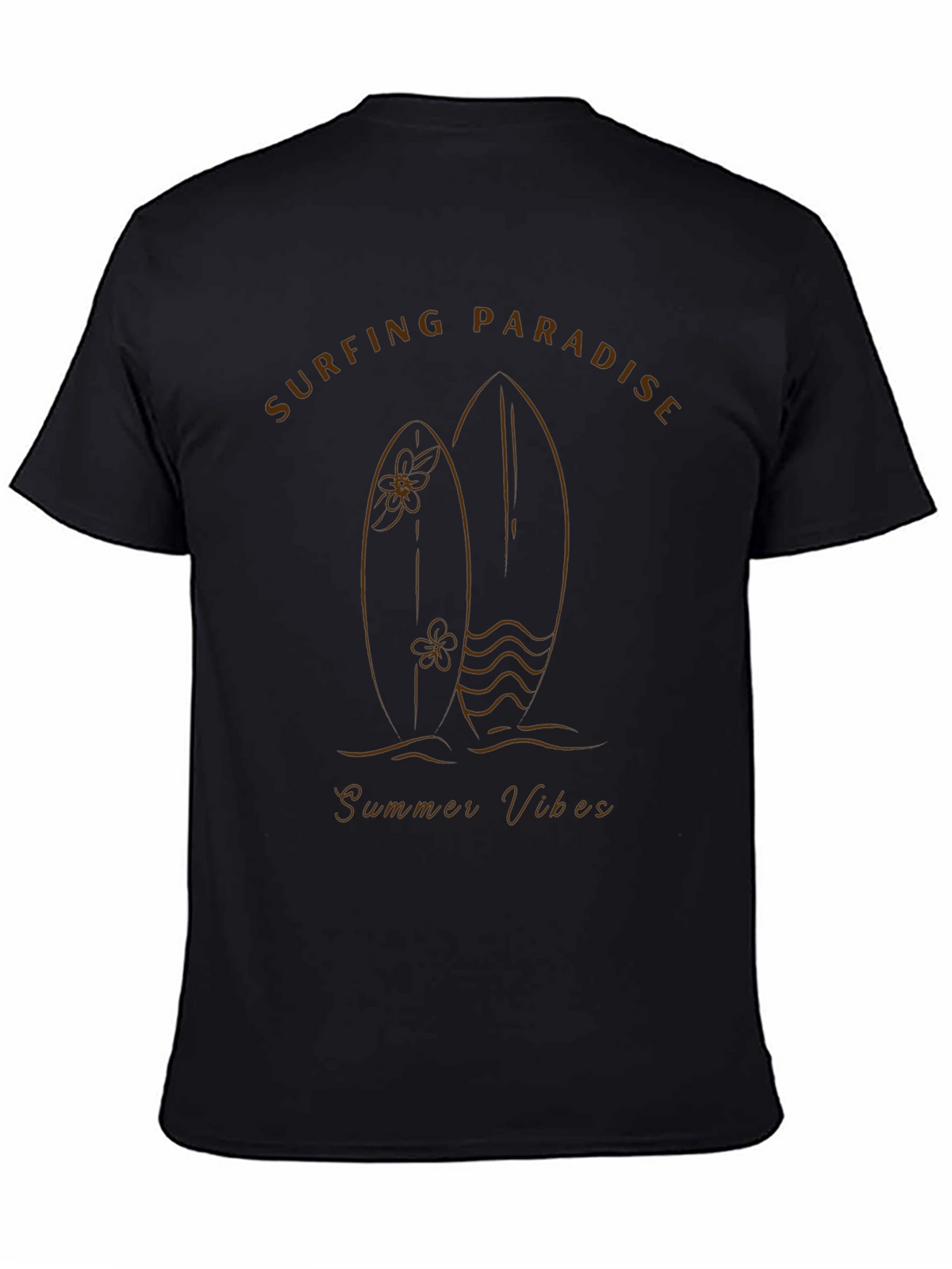 Surfing Paradise Black Graphic Tee
