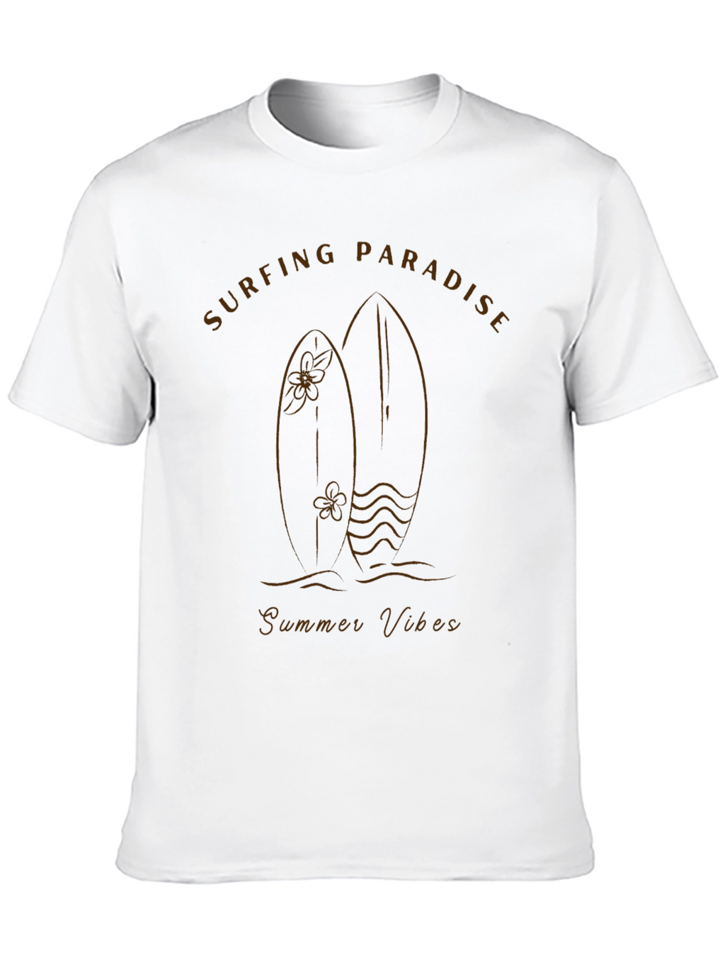 Surfing Paradise Black Graphic Tee