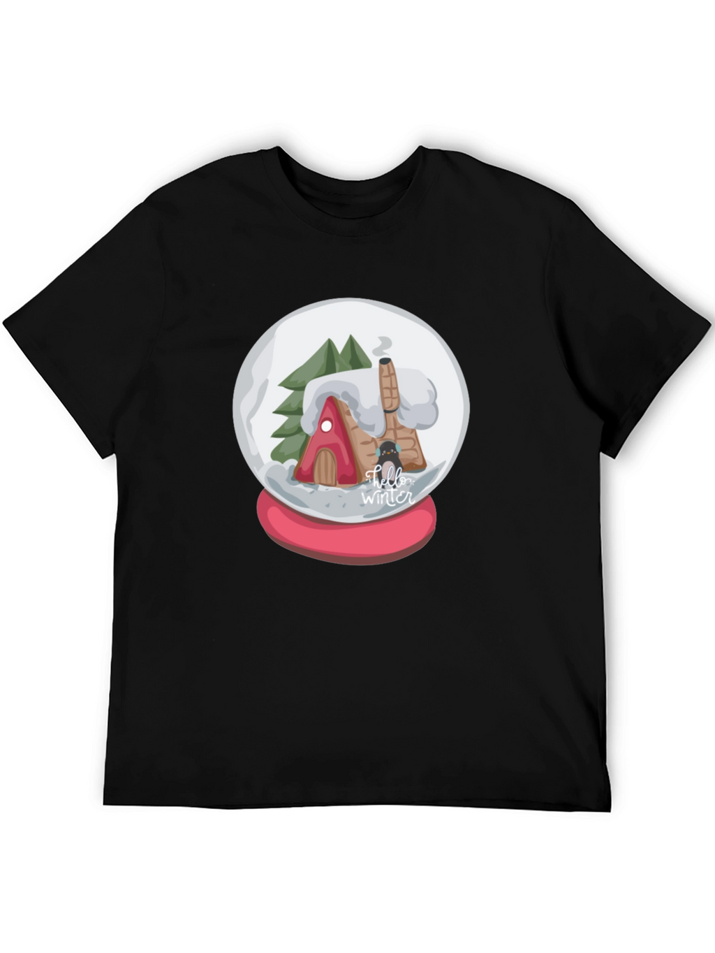 Winter Snow Globe Graphic Tee - Cozy Christmas Shirt