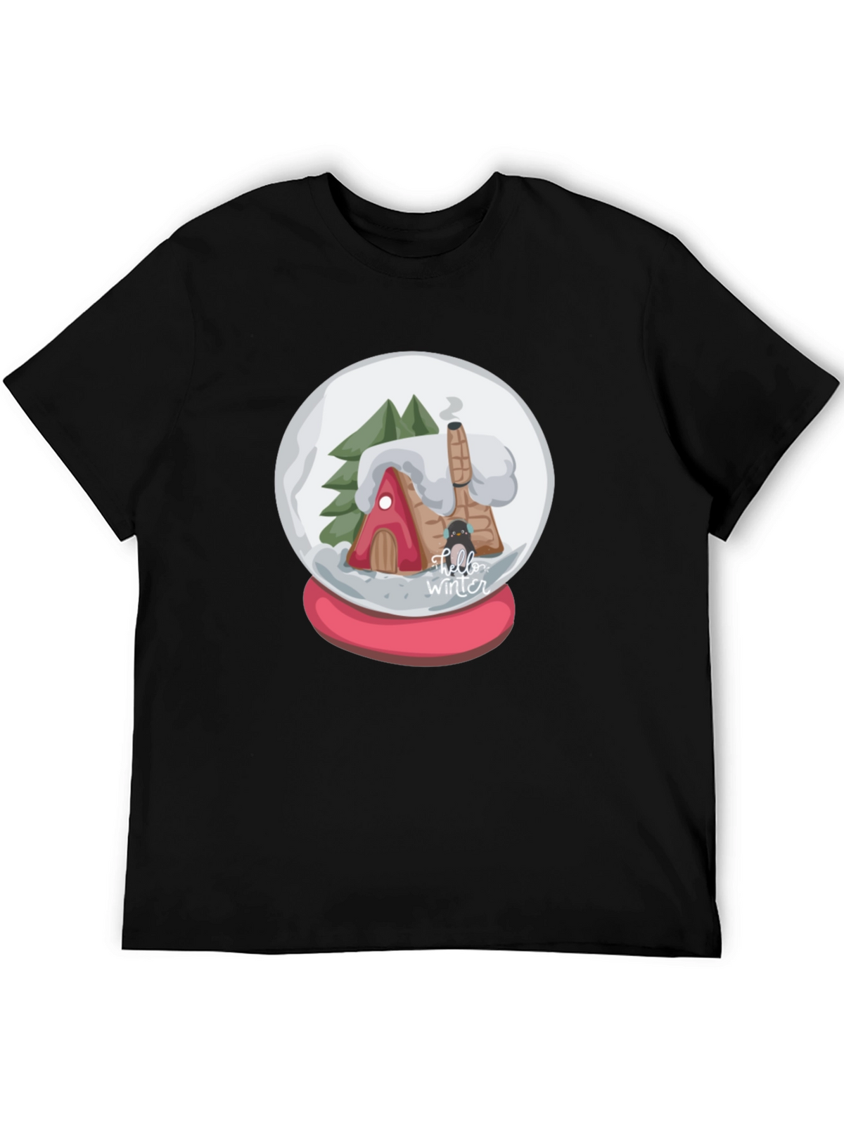 Winter Snow Globe Graphic Tee - Cozy Christmas Shirt