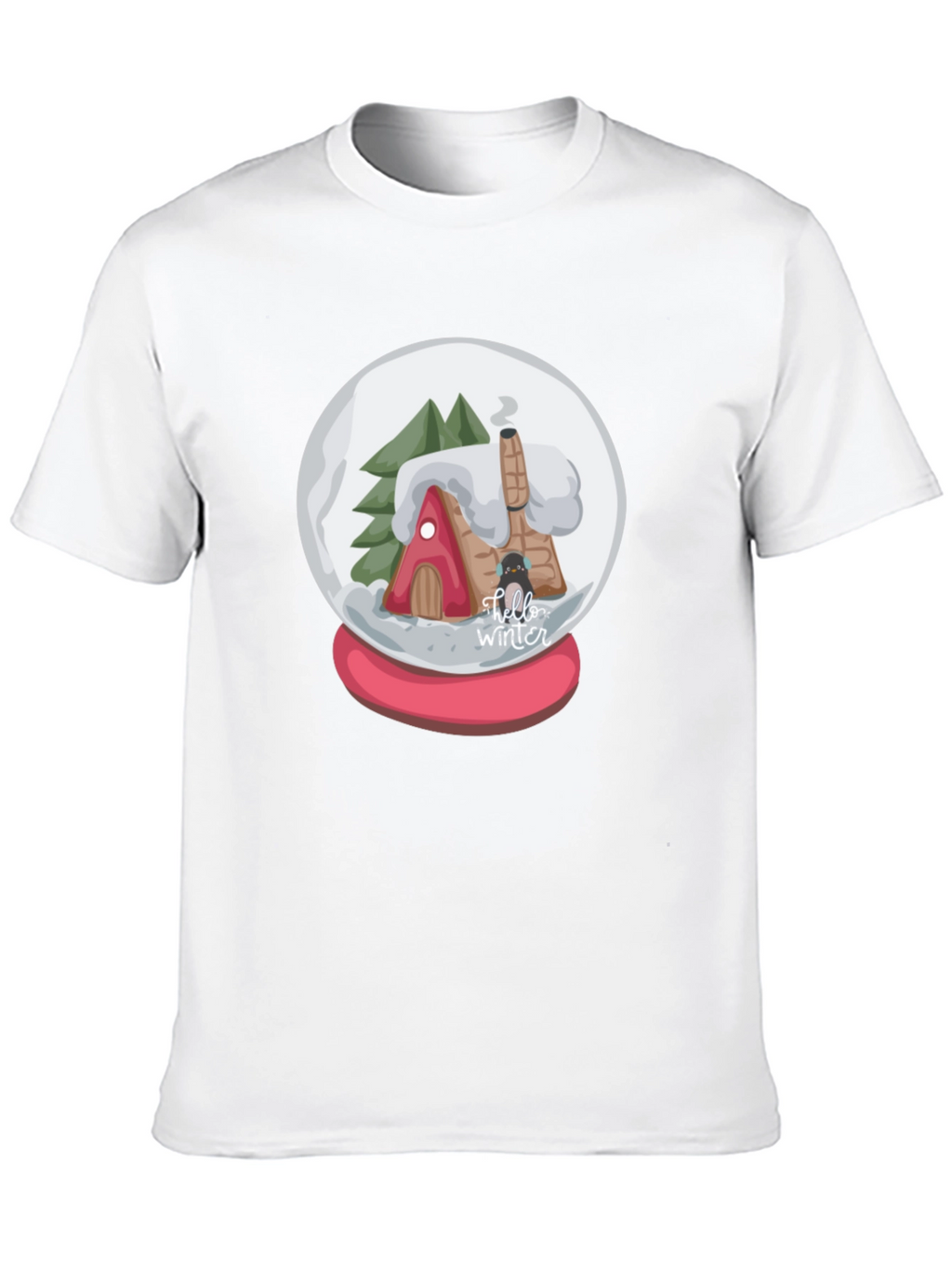 Winter Snow Globe Graphic Tee - Cozy Christmas Shirt