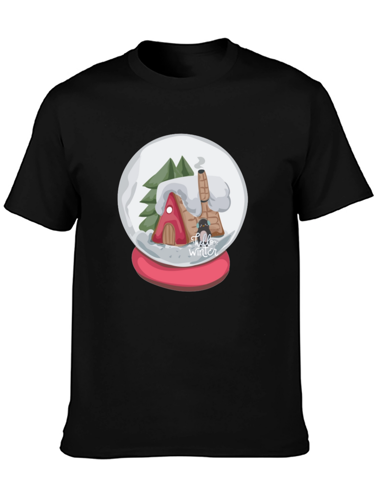 Winter Snow Globe Graphic Tee - Cozy Christmas Shirt