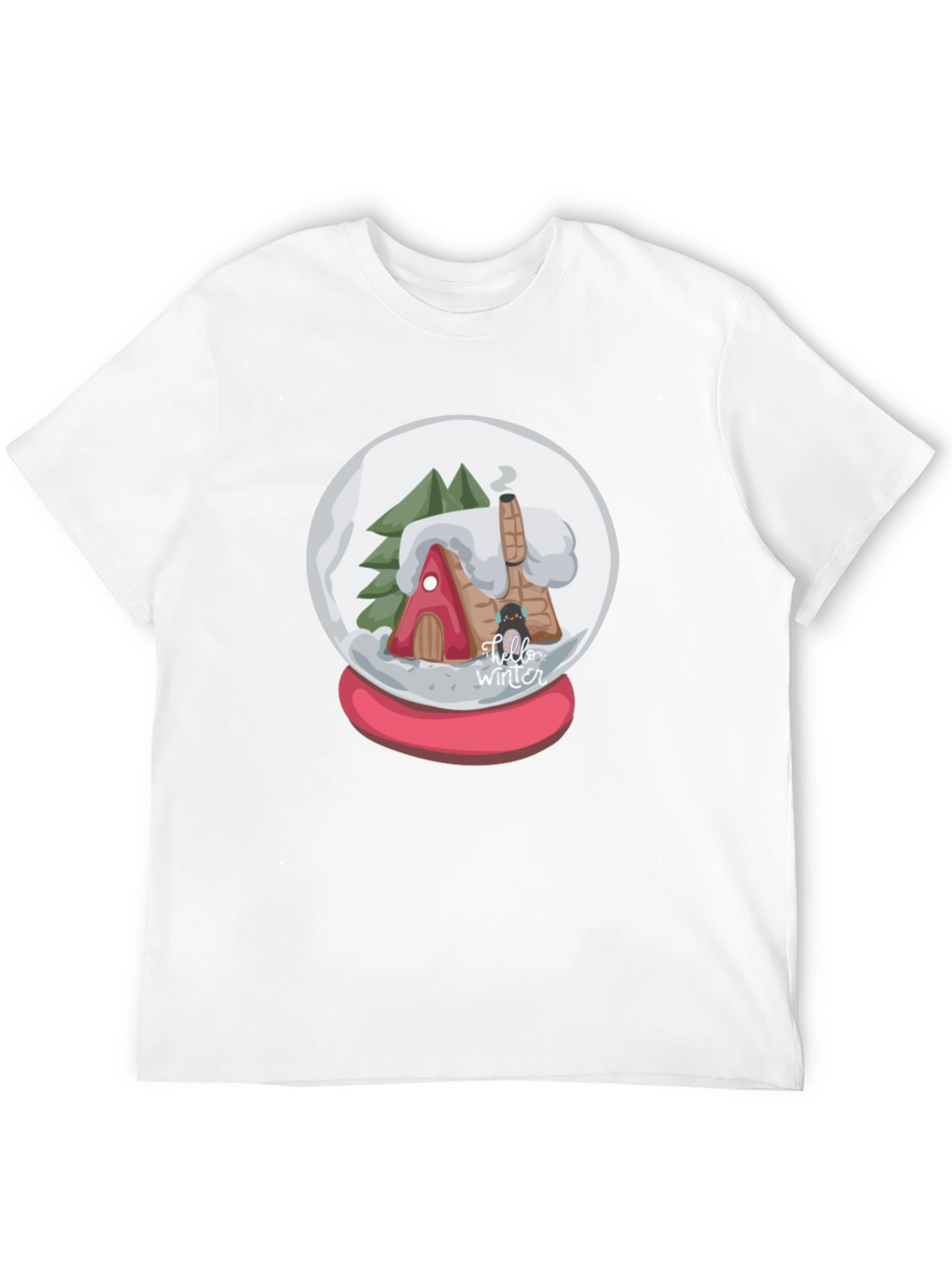 Winter Snow Globe Graphic Tee - Cozy Christmas Shirt