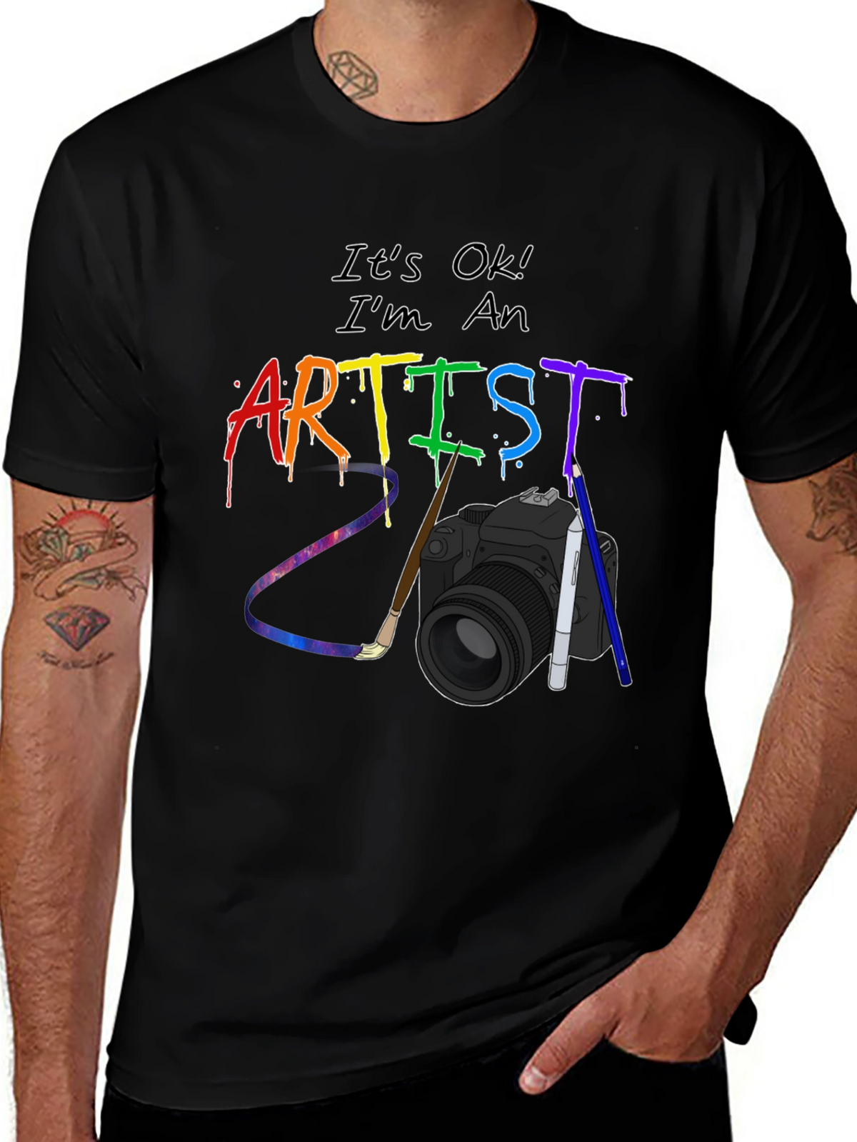 Artist T-Shirt - Rainbow Art Design