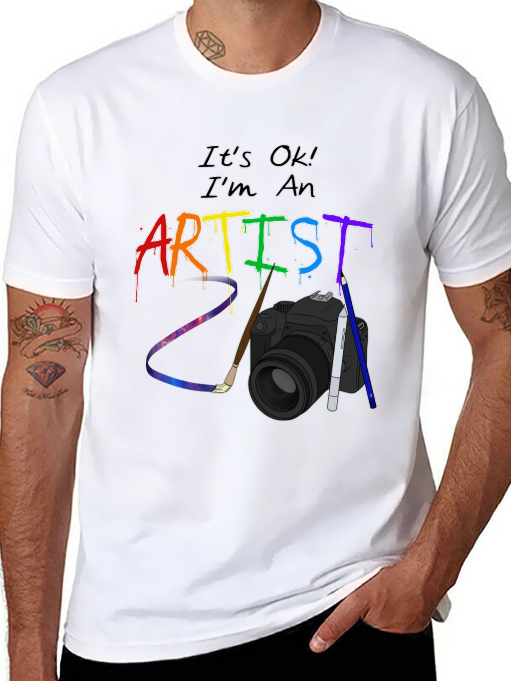 Artist T-Shirt - Rainbow Art Design