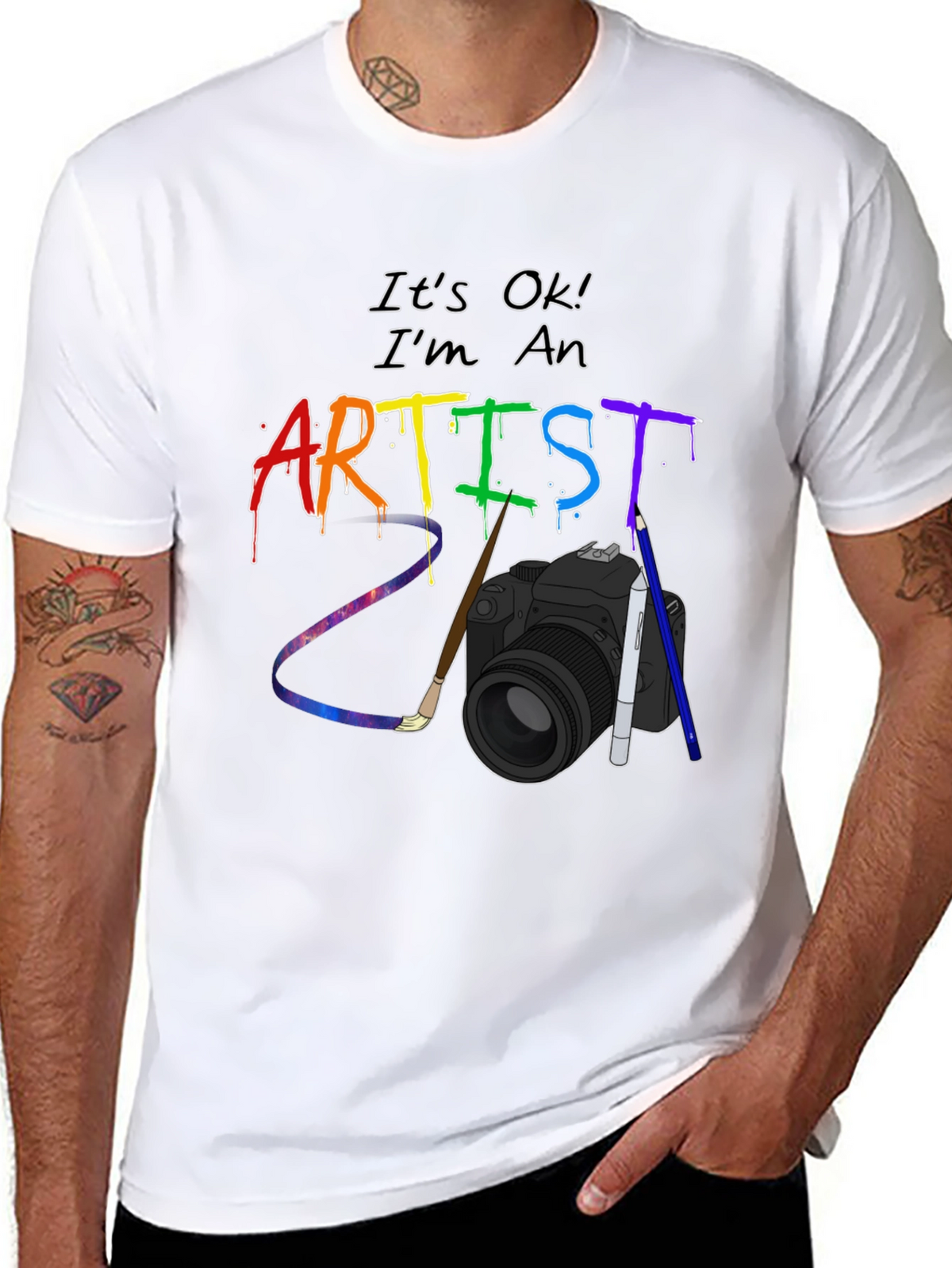 Artist T-Shirt - Rainbow Art Design