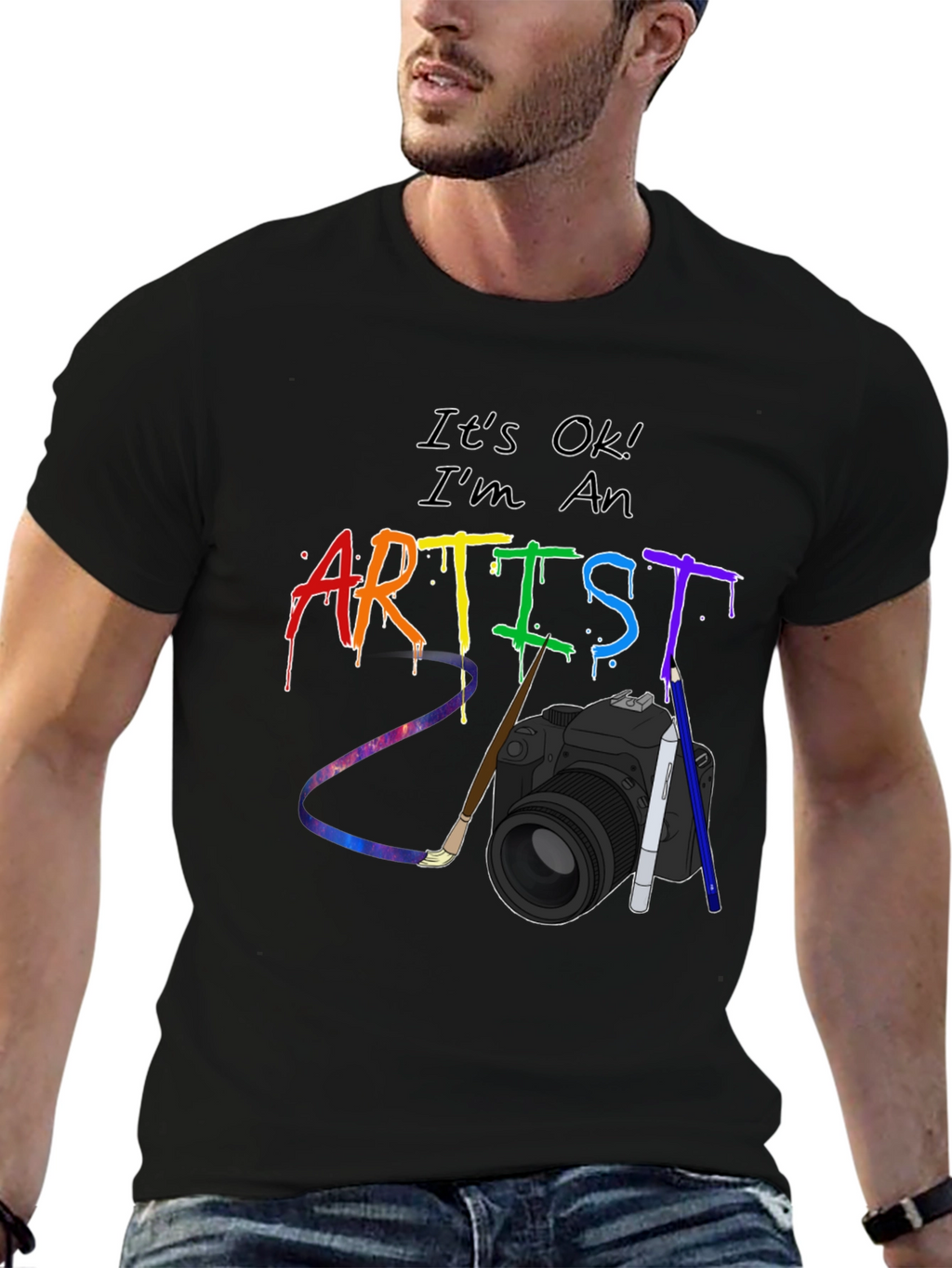 Artist T-Shirt - Rainbow Art Design