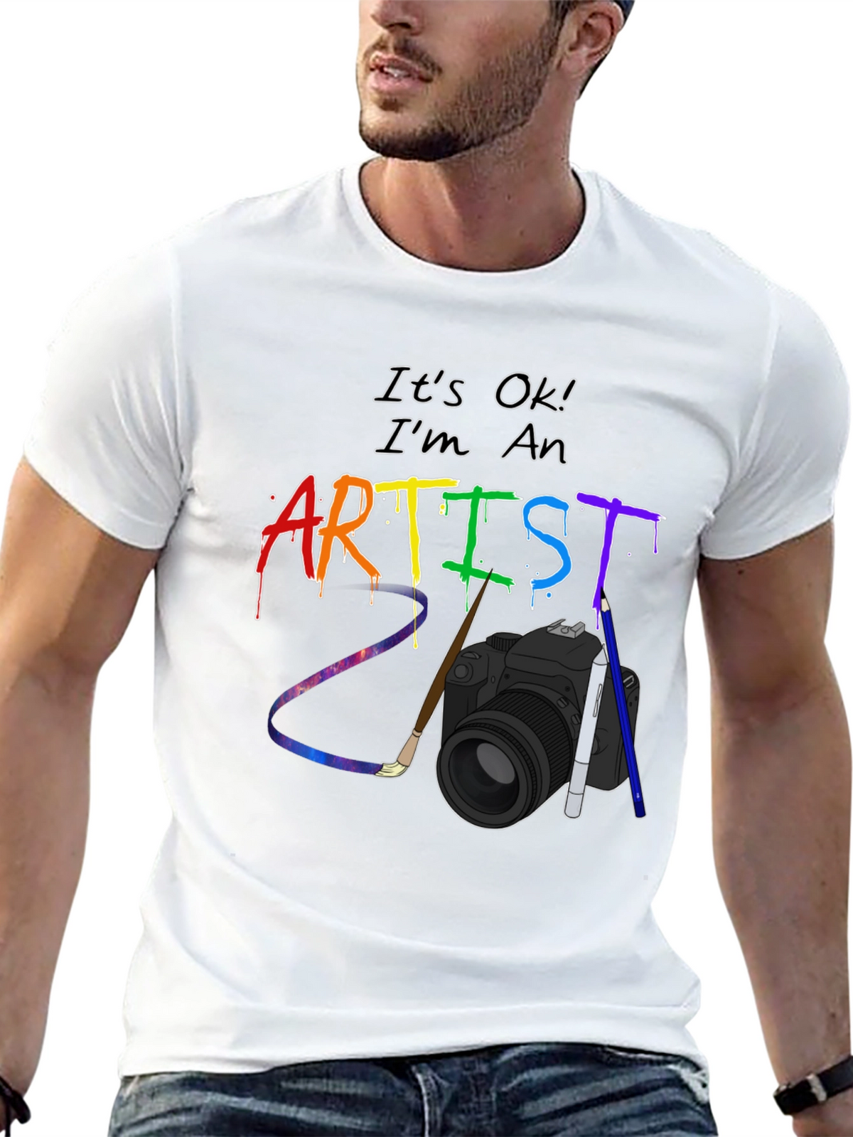 Artist T-Shirt - Rainbow Art Design