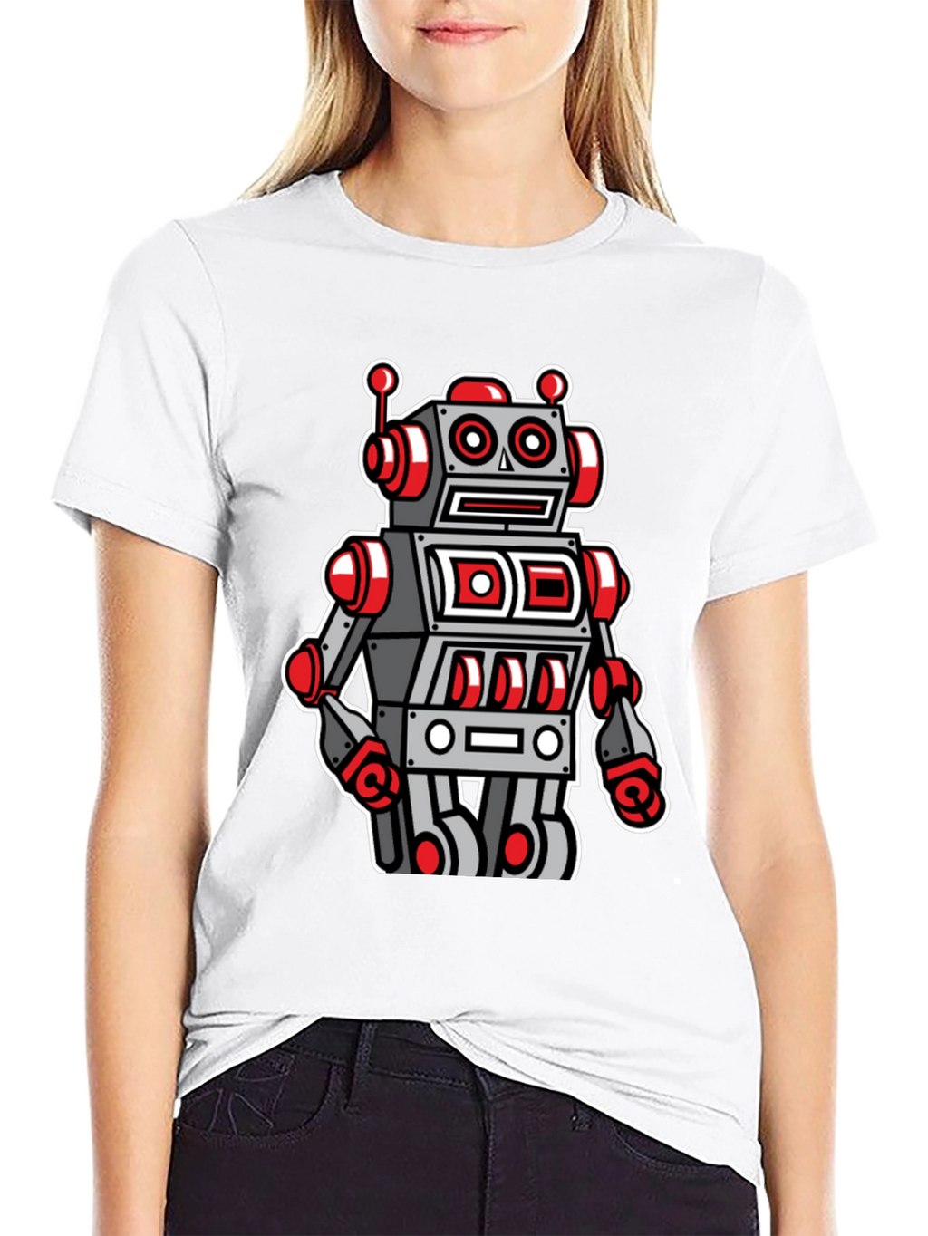 Robot Graphic Tee - Cool Cartoon Style