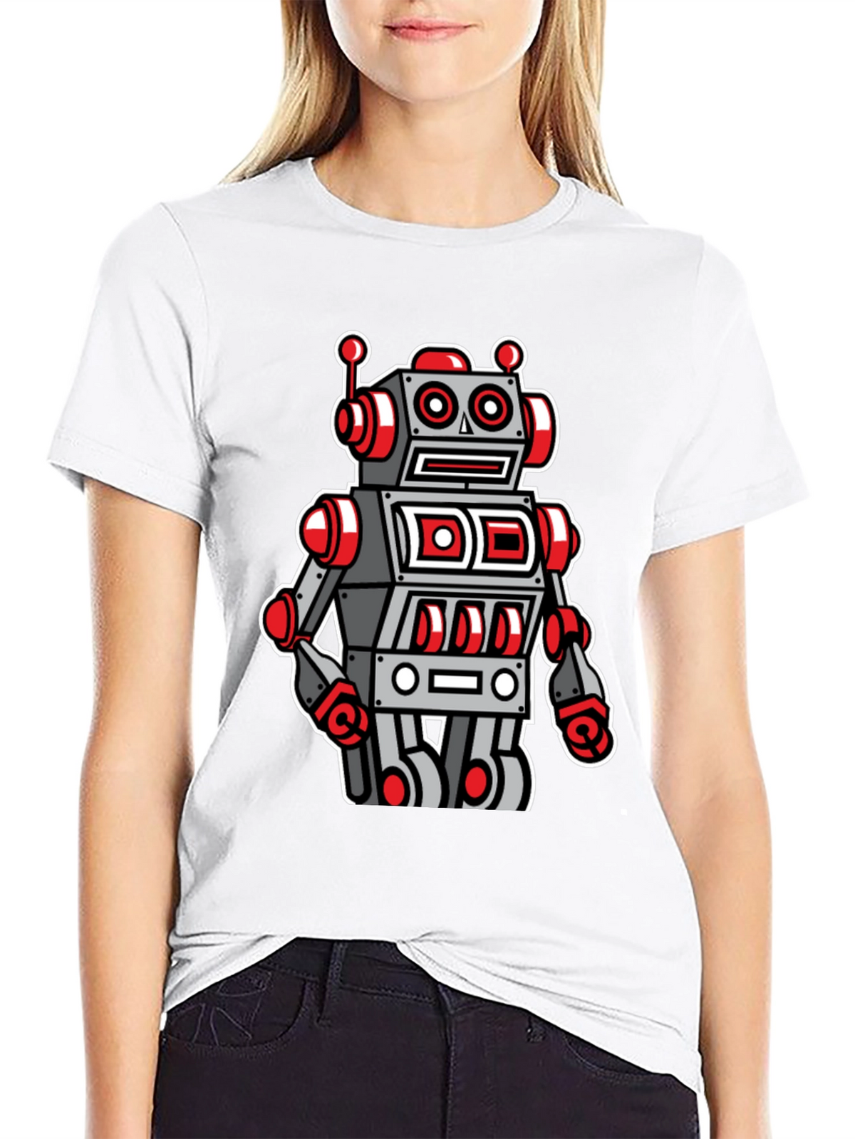 Robot Graphic Tee - Cool Cartoon Style