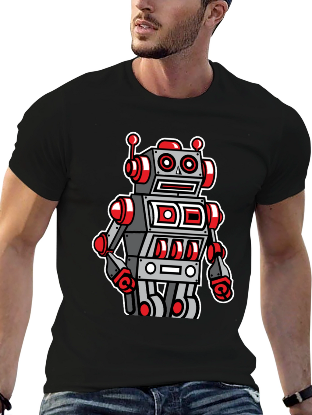 Robot Graphic Tee - Cool Cartoon Style
