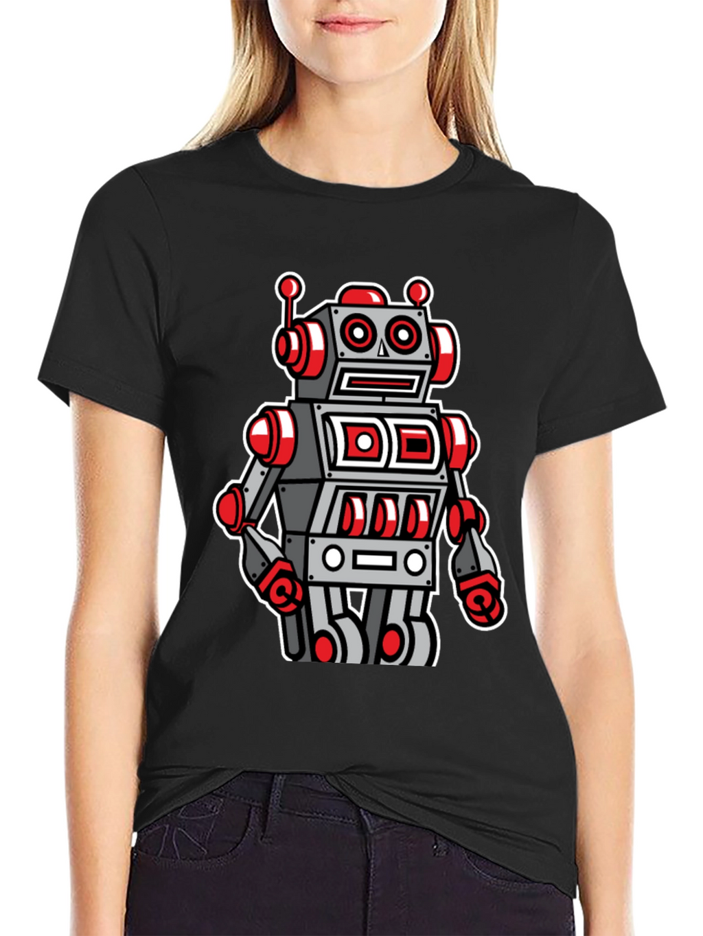 Robot Graphic Tee - Cool Cartoon Style