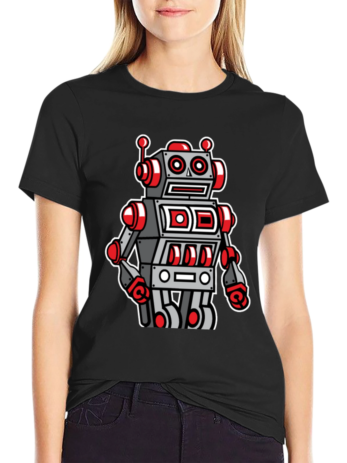 Robot Graphic Tee - Cool Cartoon Style