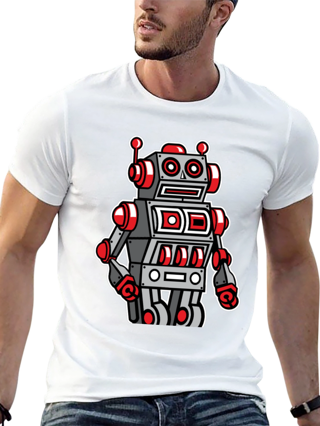 Robot Graphic Tee - Cool Cartoon Style