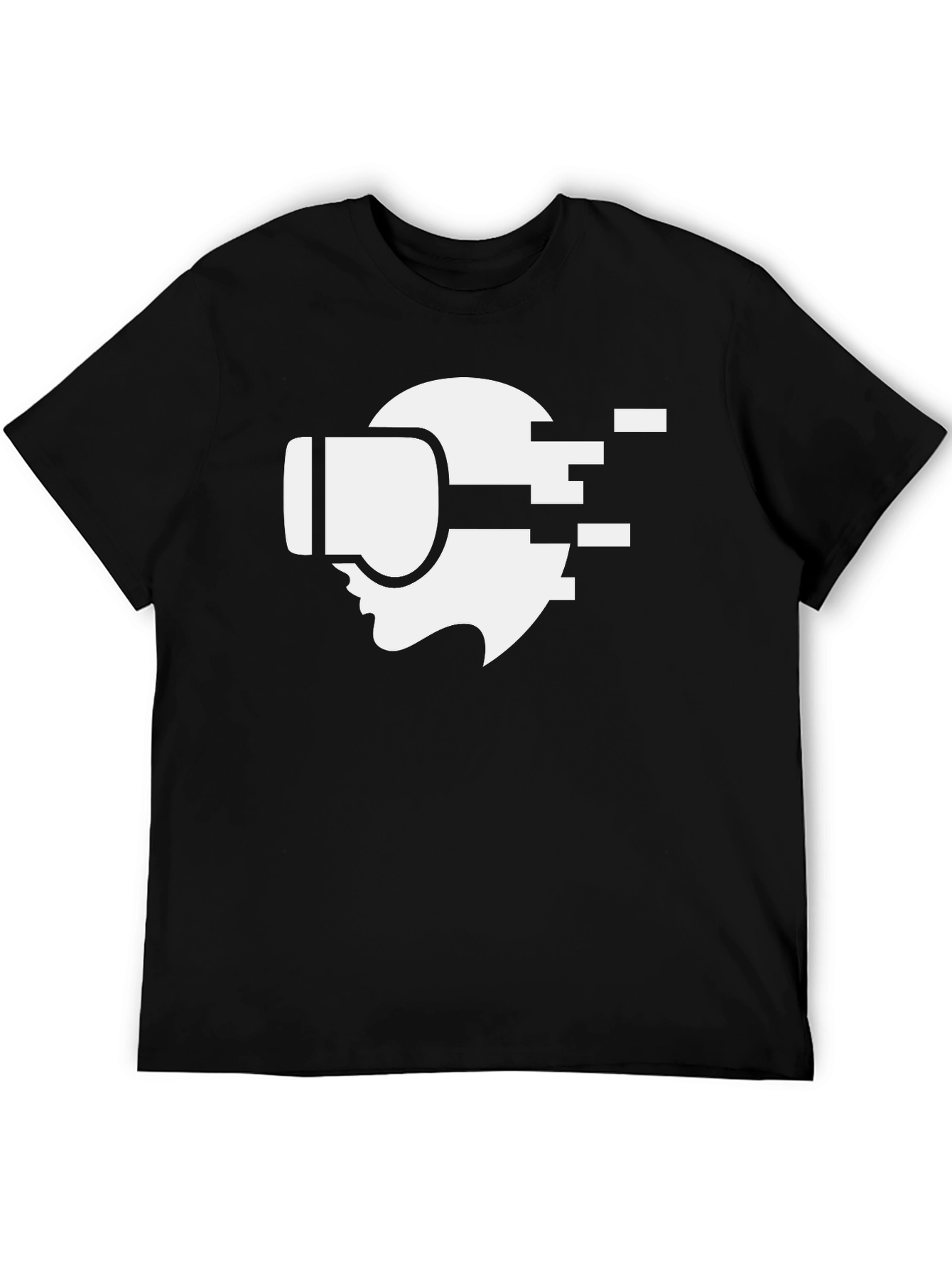 VR Headset Graphic Tee - Black Cotton T-Shirt