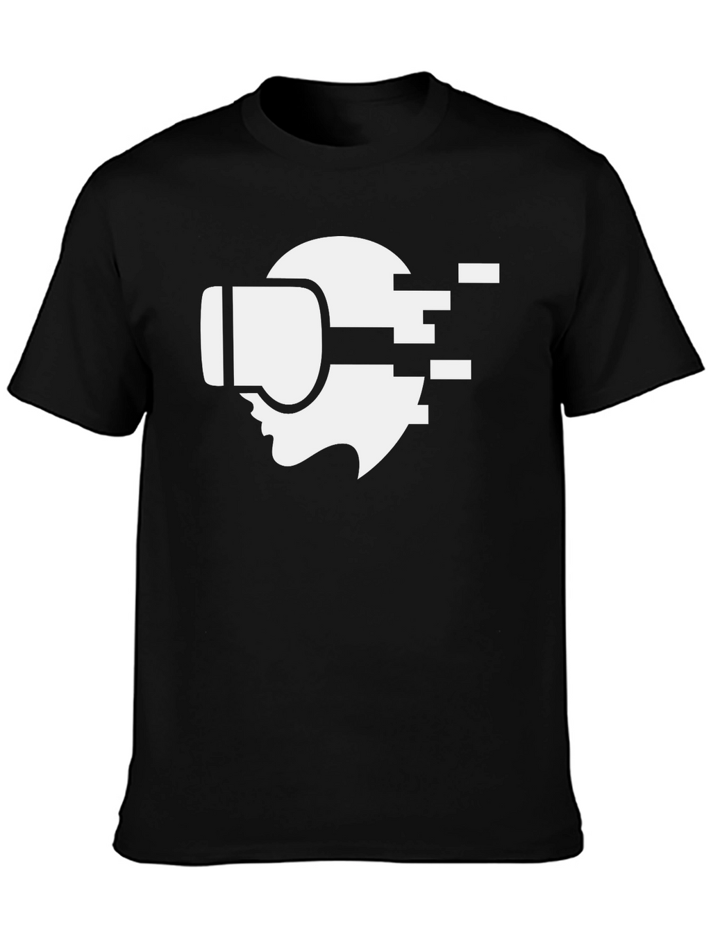 VR Headset Graphic Tee - Black Cotton T-Shirt