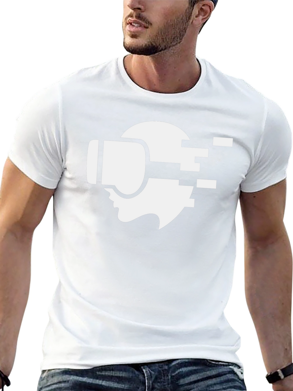 VR Headset Graphic Tee - Black Cotton T-Shirt