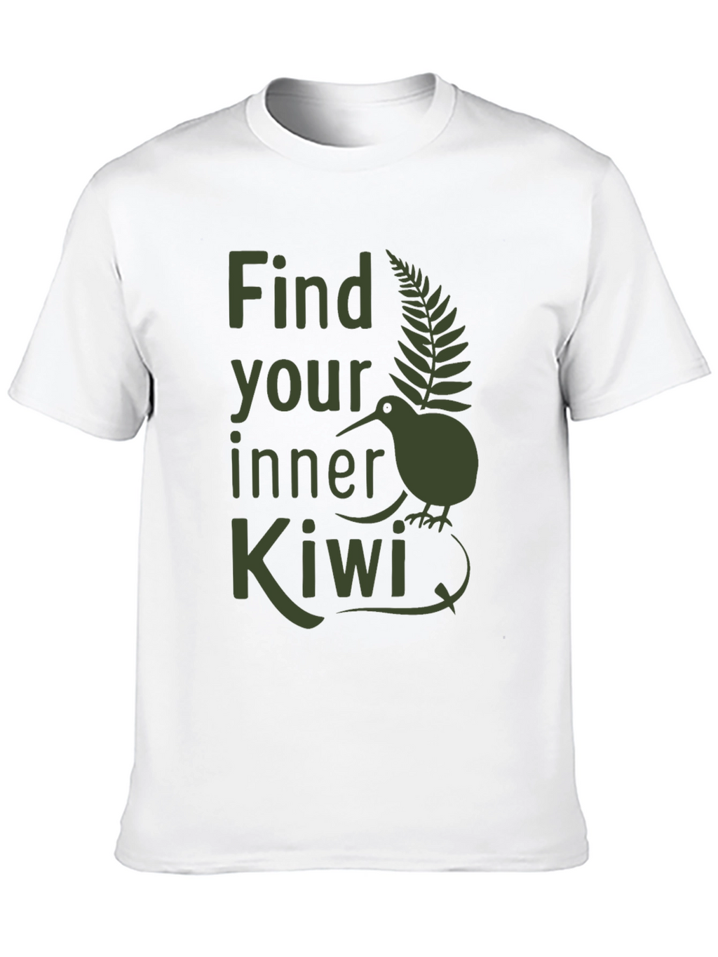 Find Your Inner Kiwi T-Shirt - Olive Green Print