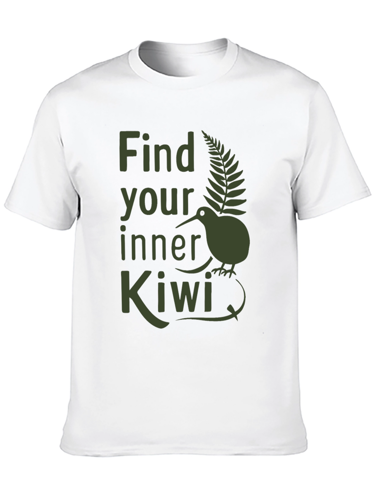 Find Your Inner Kiwi T-Shirt - Olive Green Print