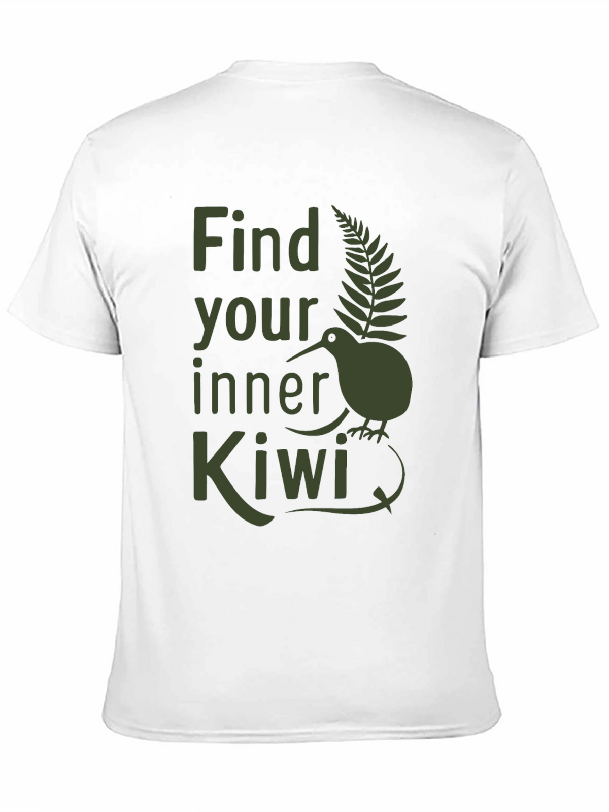 Find Your Inner Kiwi T-Shirt - Olive Green Print