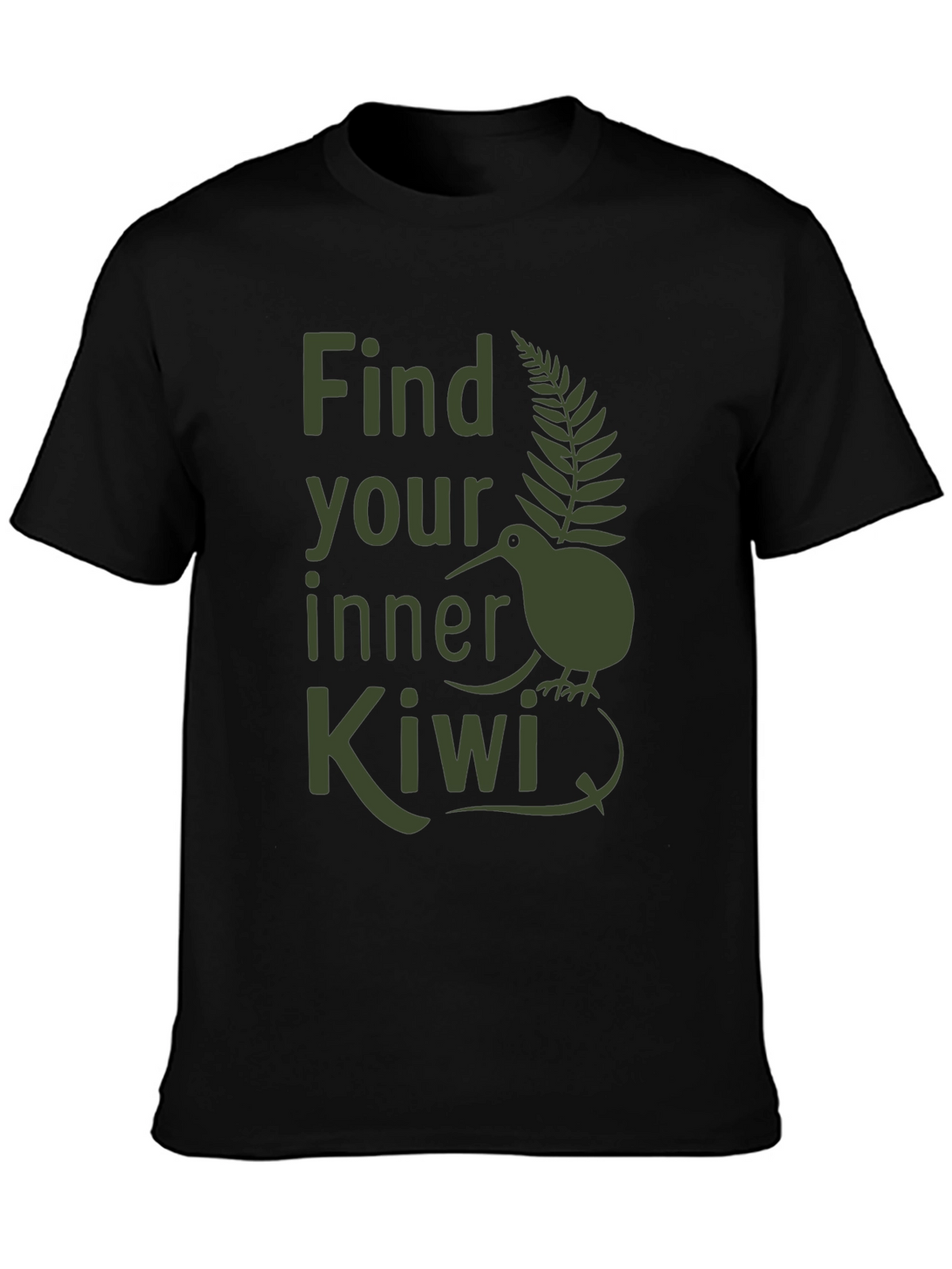 Find Your Inner Kiwi T-Shirt - Olive Green Print