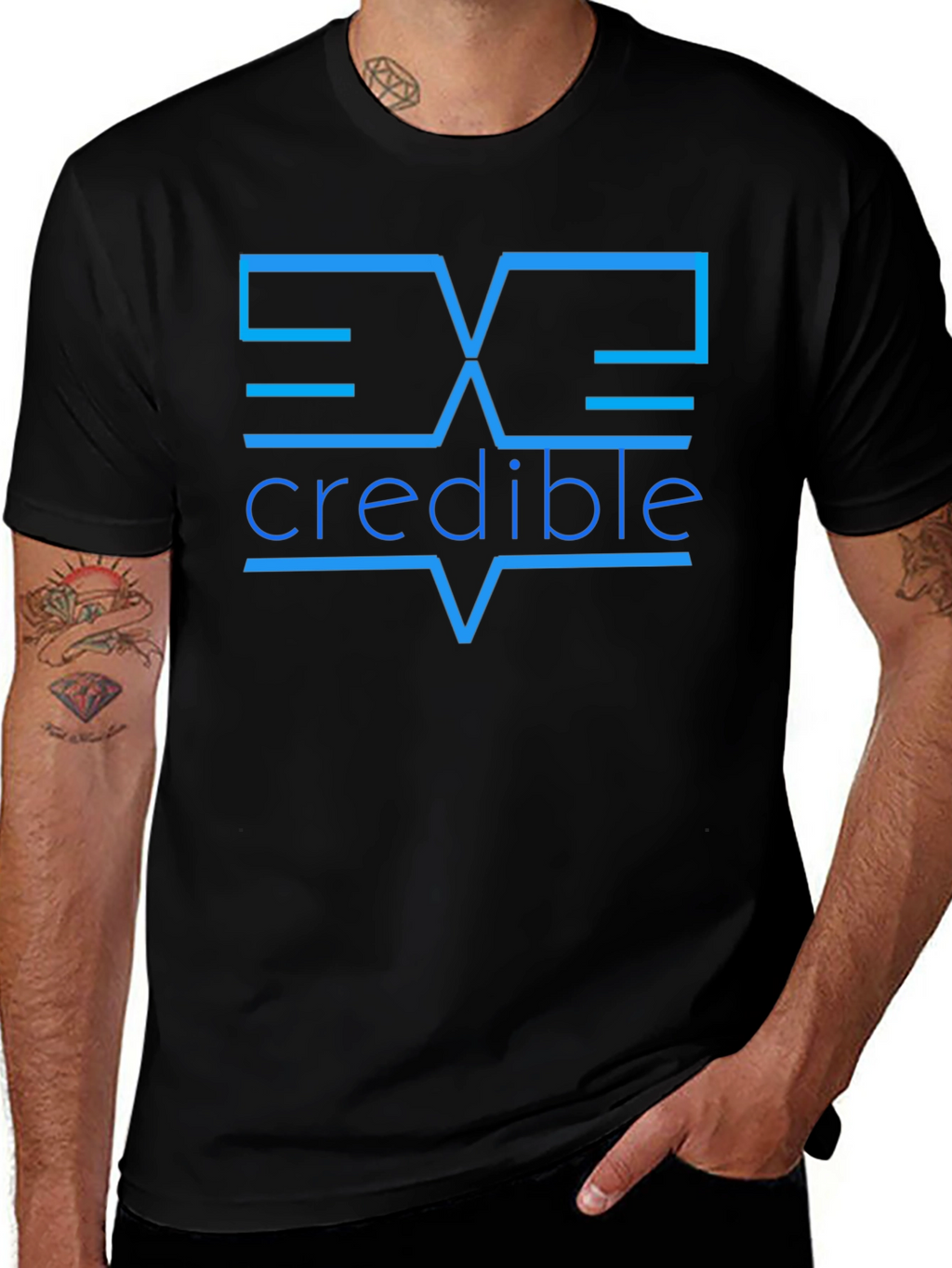 Incredible Graphic Tee - Modern Design Black T-Shirt