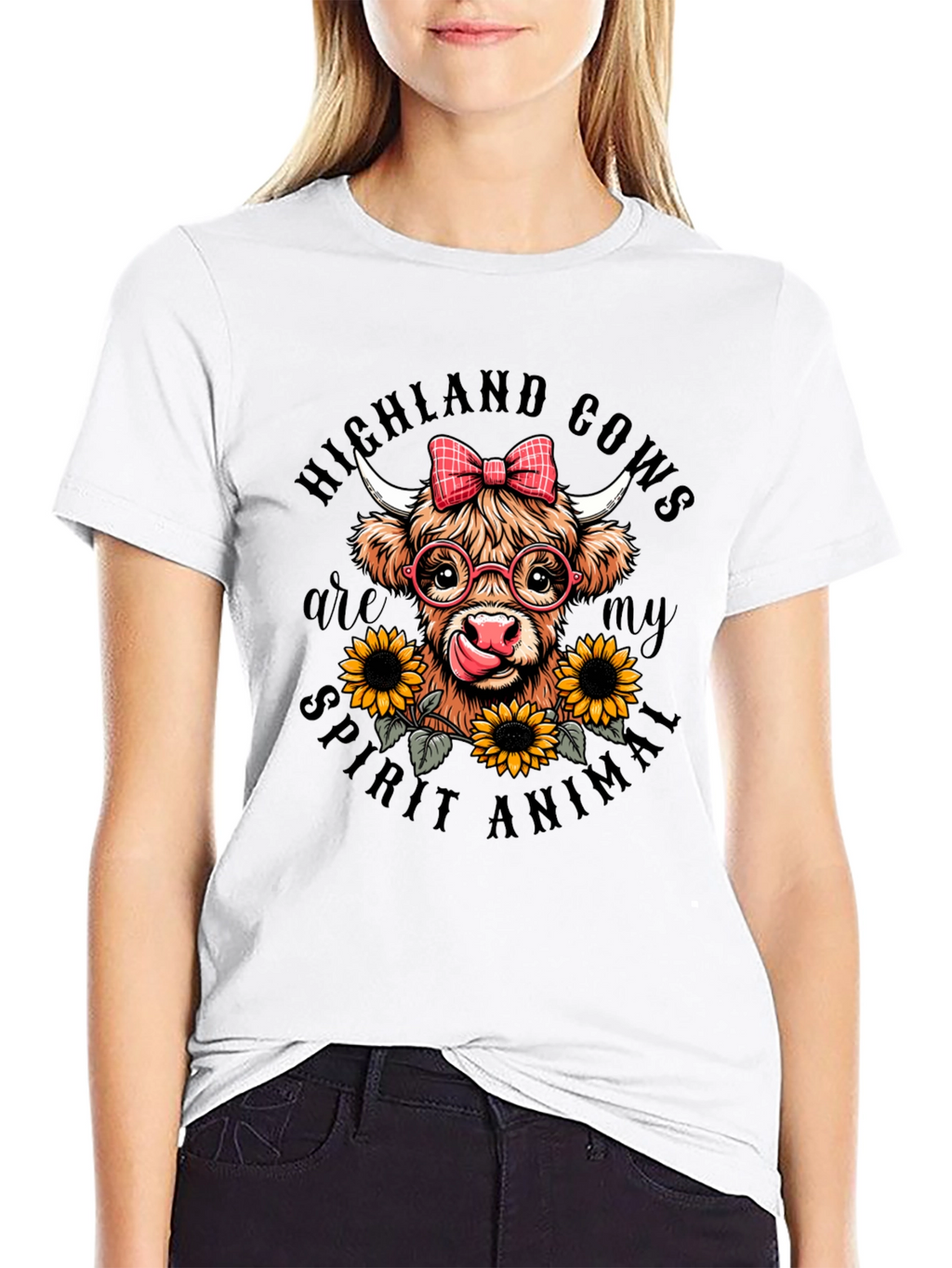 Highland Cow Spirit Animal Graphic T-Shirt